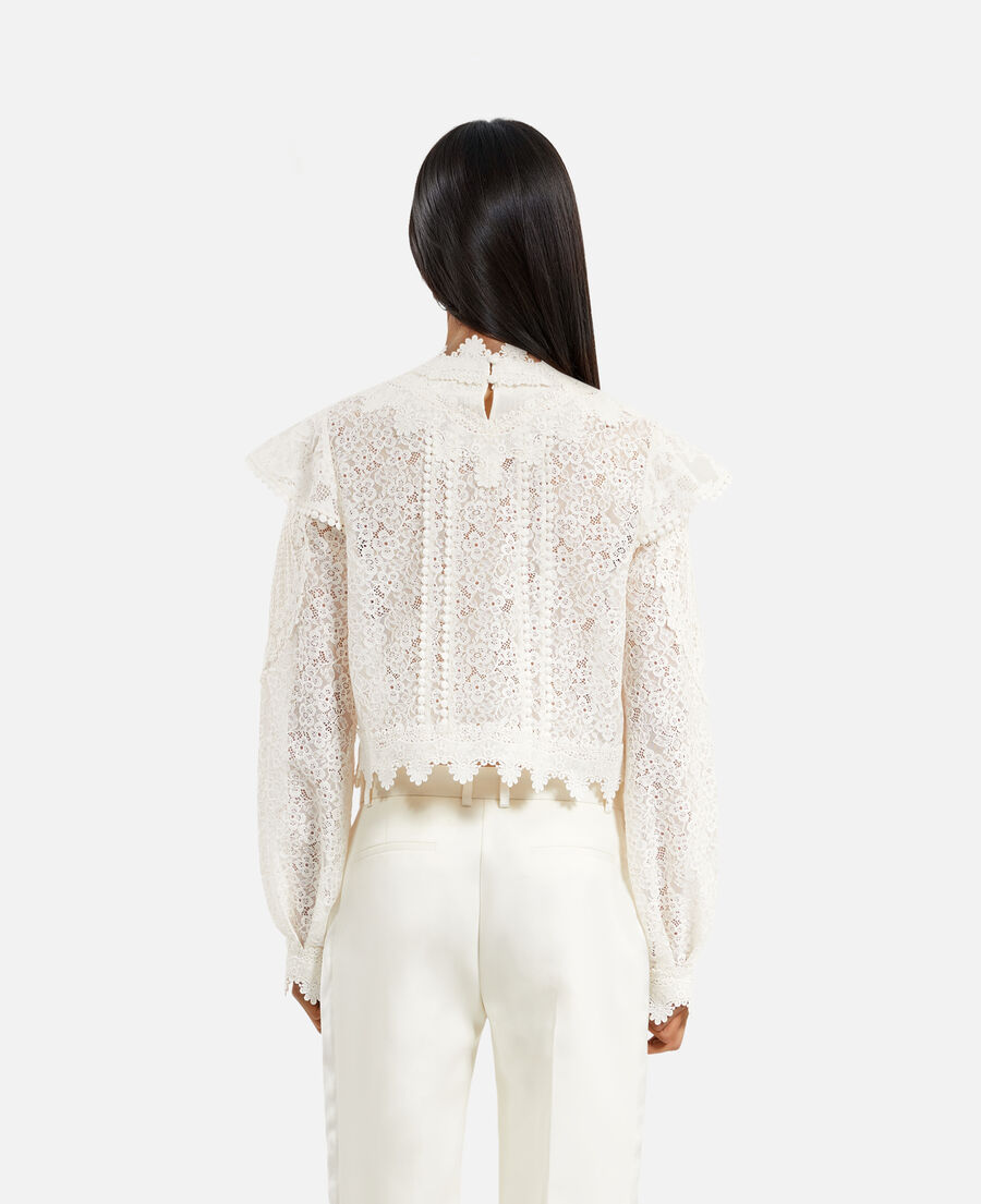 The Kooples FEMME ECRU top en dentelle écru