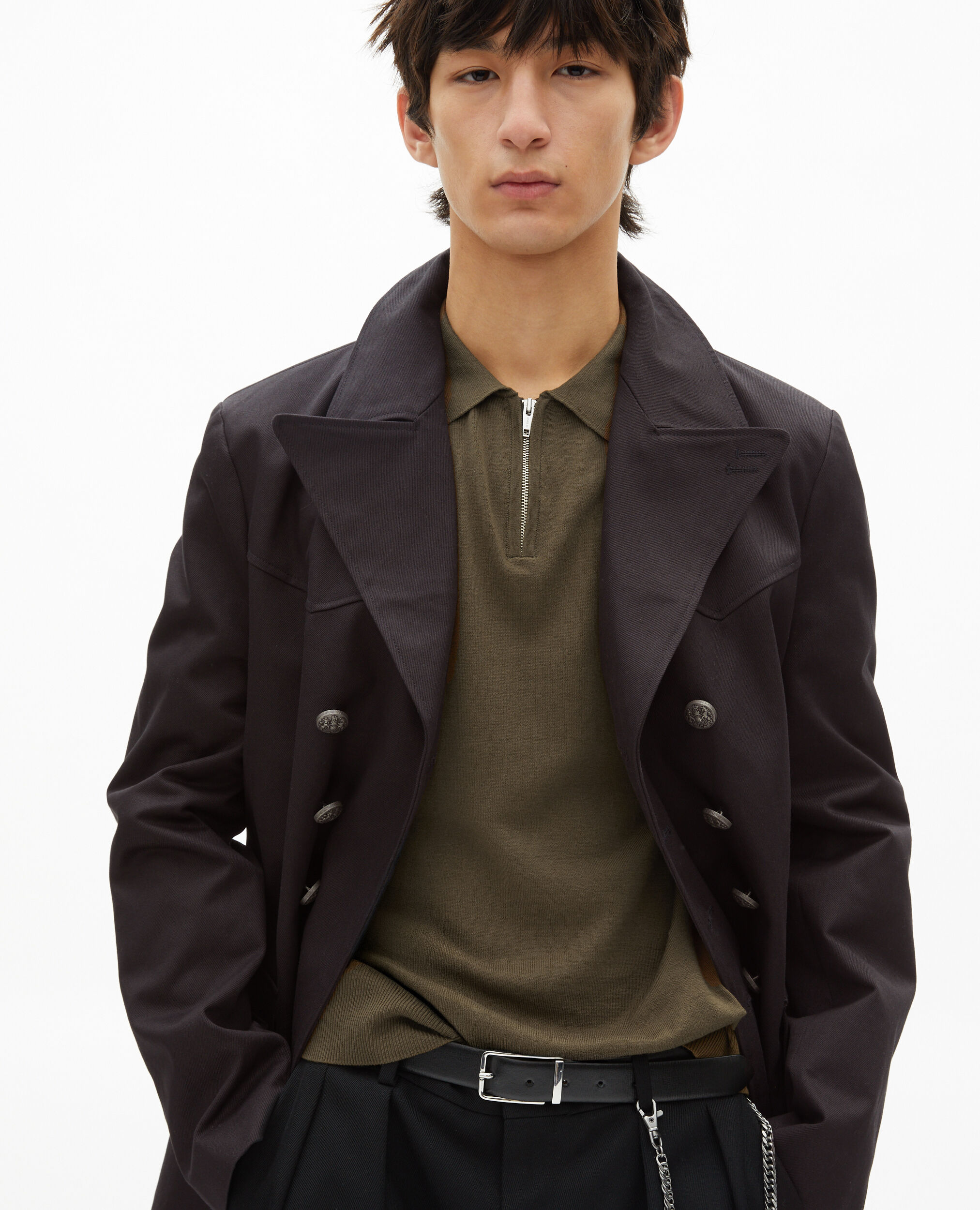 Manteau en coton gris, DARK GREY, hi-res image number null
