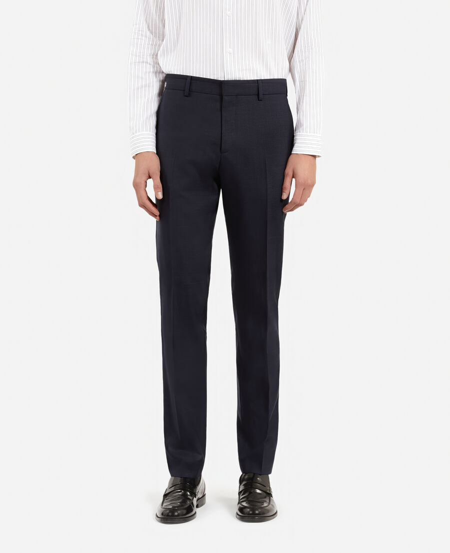 The Kooples MEN NAVY blue flea-foot suit pants