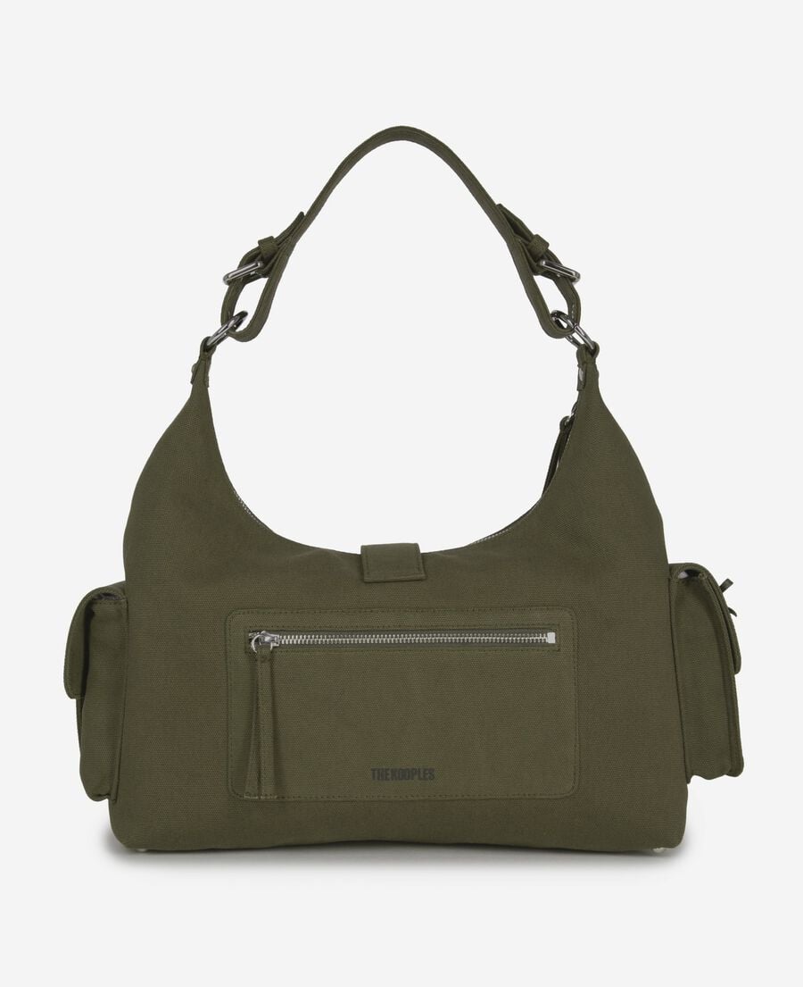 The Kooples DAMEN KAKI amelia xl-tasche aus khakifarbenem canvas