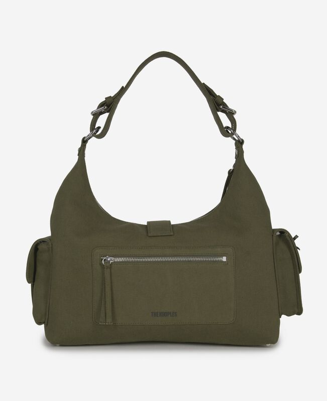 The Kooples FEMME KAKI sac amelia xl en canvas kaki