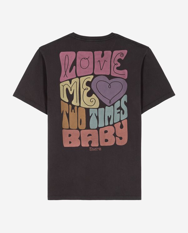 The Kooples MIXTE BLACK WASHED t-shirt mixte the doors x the kooples noir délavé
