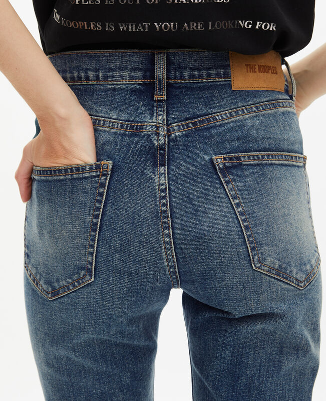 The Kooples FEMME USED RAPIECE jean slim bleu délavé