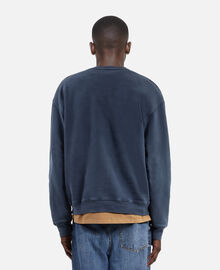 The Kooples HOMME WASHED NAVY sweatshirt avec sérigraphie logo bleu marine