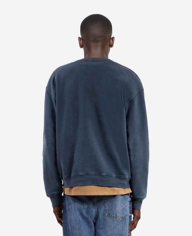 The Kooples HOMME WASHED NAVY sweatshirt avec sérigraphie logo bleu marine