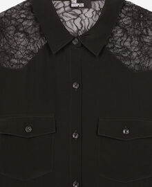 The Kooples FEMME BLACK chemise en soie avec dentelle noire