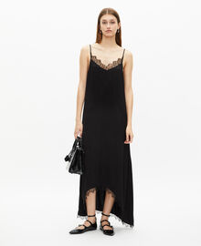 The Kooples FEMME BLACK robe nuisette longue jacquard noire
