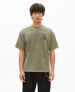 The Kooples MEN KAKI t-shirt with khaki patches