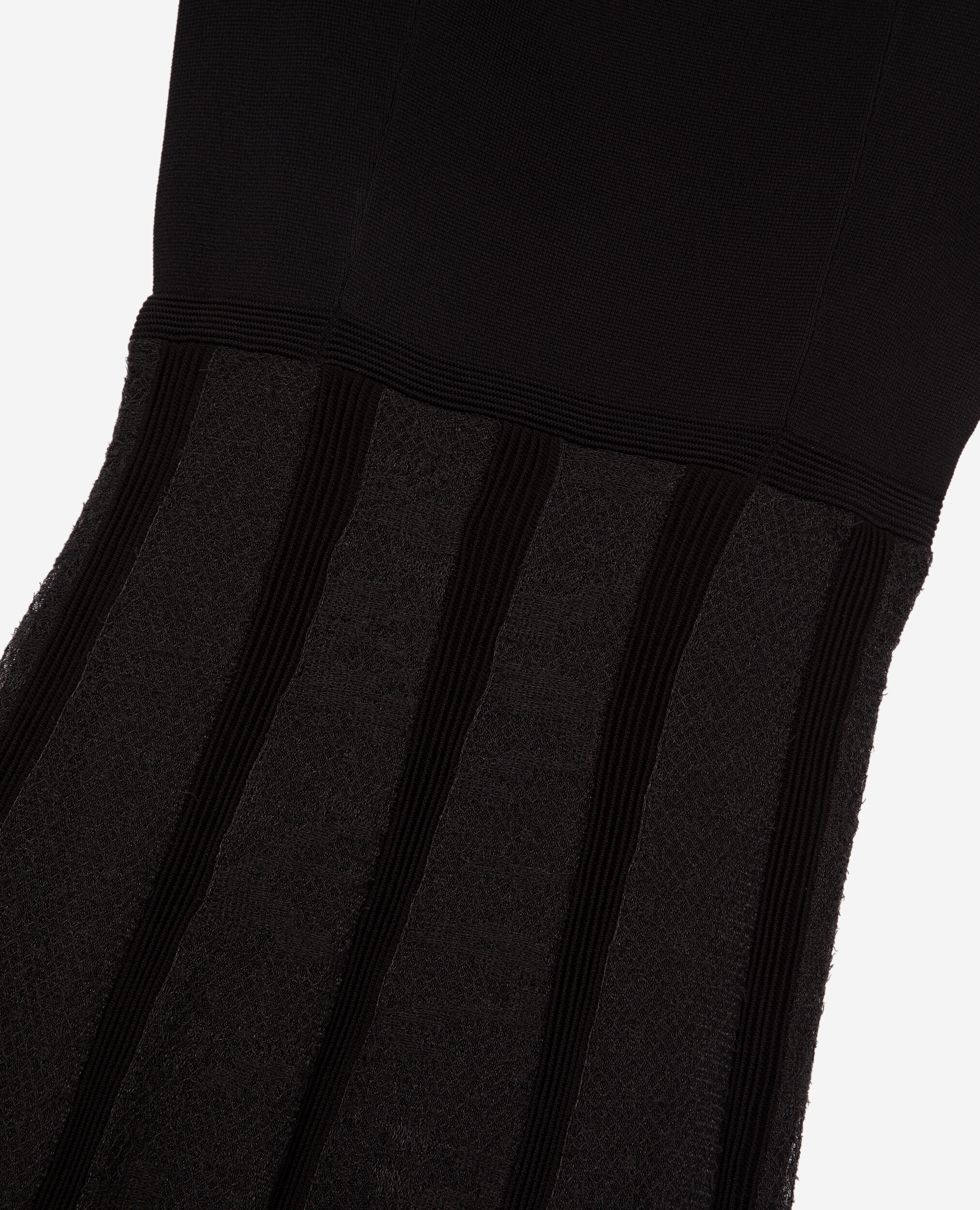 Robe longue en maille et dentelle noire, BLACK, hi-res image number null