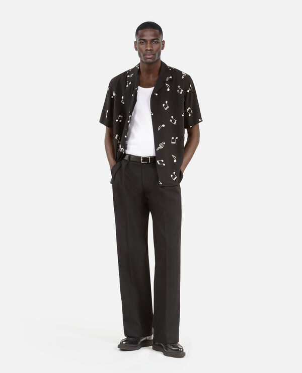 The Kooples HOMME BLACK WHITE chemise manches courtes imprimé musique