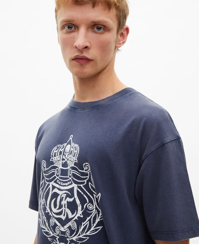 The Kooples HOMME DARK NAVY t-shirt avec sérigraphie blason marine