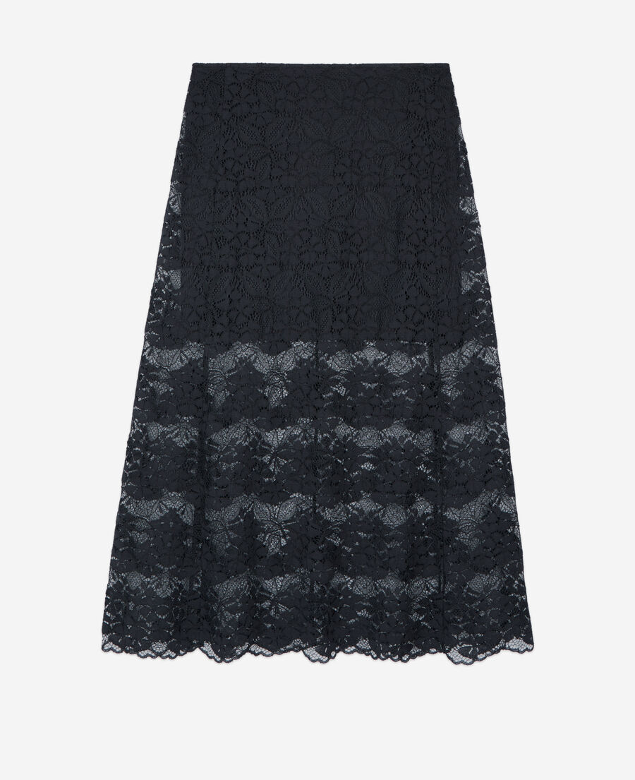 The Kooples FEMME BLACK jupe longue en dentelle noire