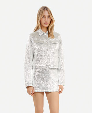 The Kooples WOMEN SILVER short silver jacket
