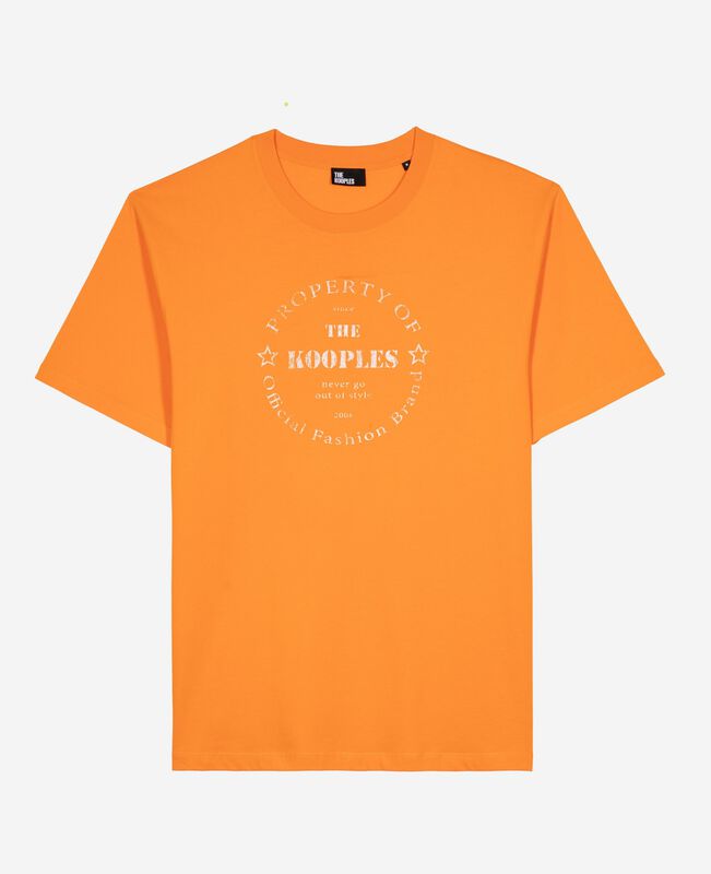 The Kooples HOMME ORANGE t-shirt avec sérigraphie orange