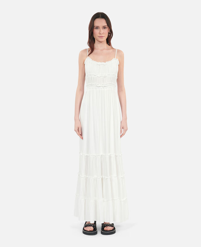 The Kooples FEMME WHITE robe longue avec nœuds blanche