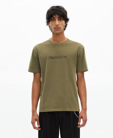 The Kooples HOMME KAKI t-shirt avec logo effet vintage kaki