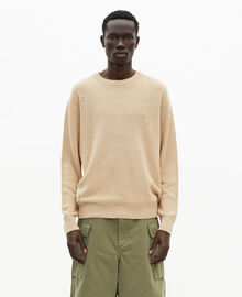 The Kooples HOMME ECRU pull en laine et lin écru