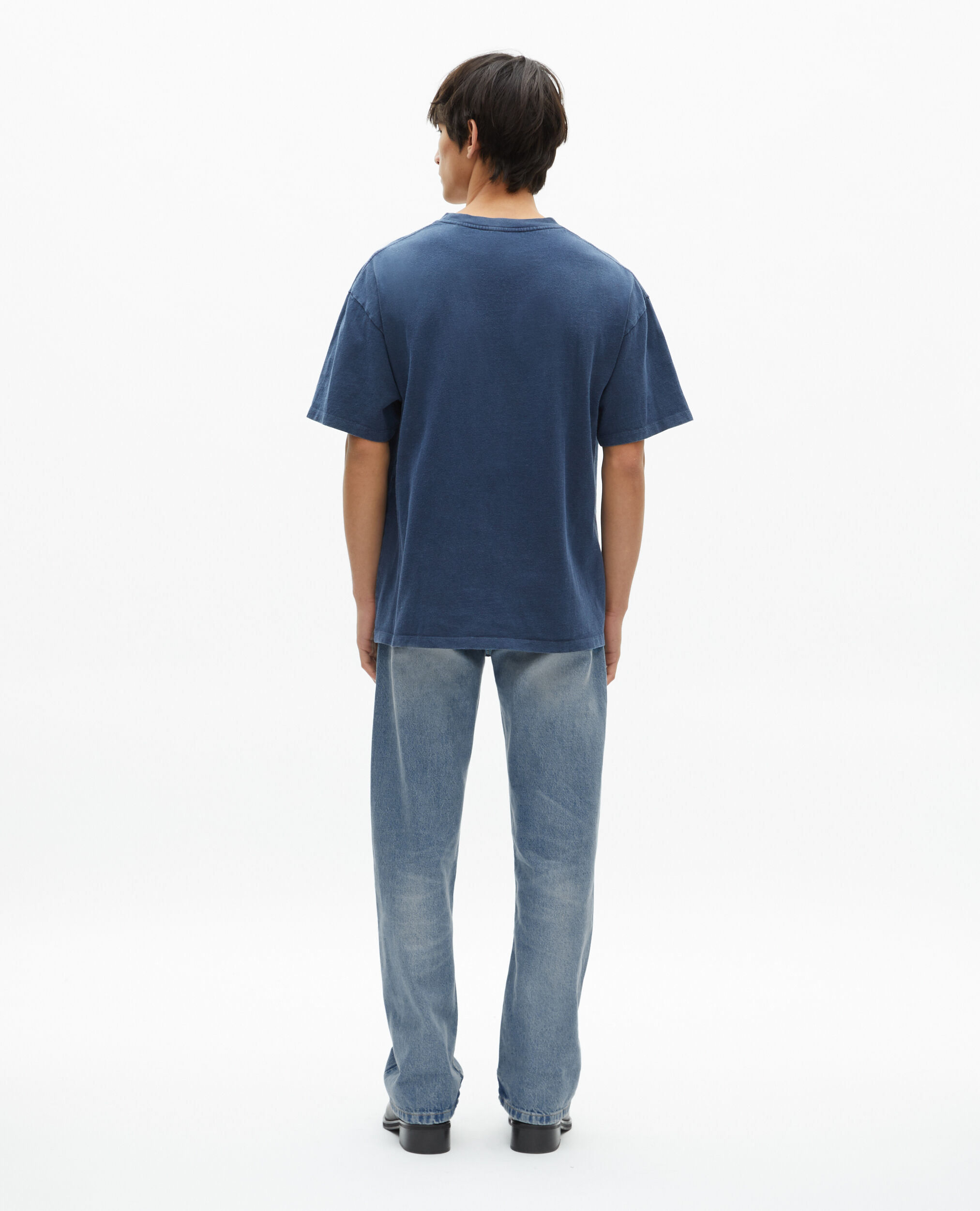 T-shirt avec sérigraphie marine, WASHED NAVY, hi-res image number null