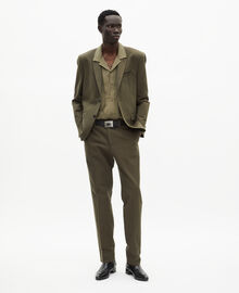 The Kooples HOMME KAKI veste de costume en coton - lin kaki