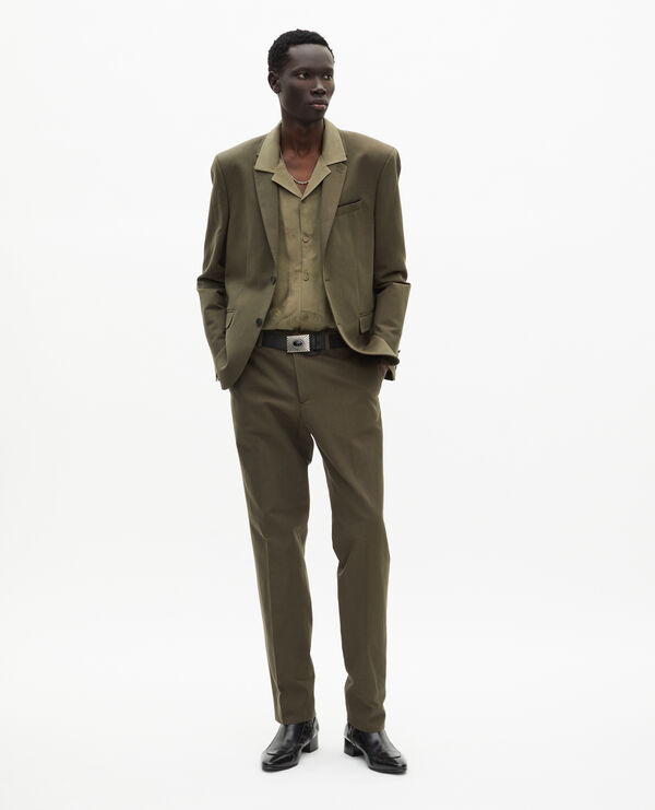 The Kooples HOMME KAKI veste de costume en coton - lin kaki