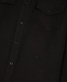 The Kooples HOMME BLACK chemise en mix lin noire