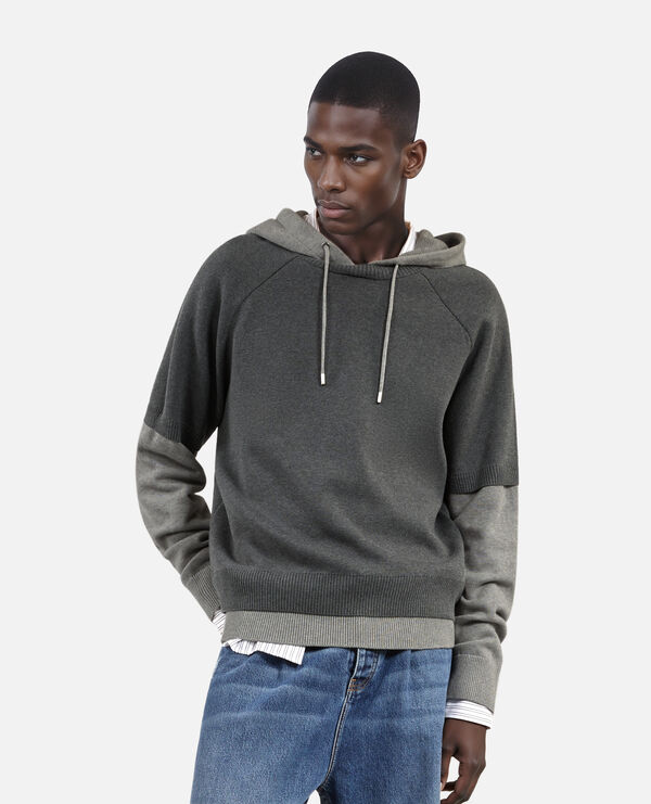 The Kooples HOMME MIDDLE GREY / ANTHRACITE pull en coton gris