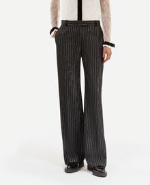 The Kooples FEMME BLACK pantalon tailleur droit à rayures noir