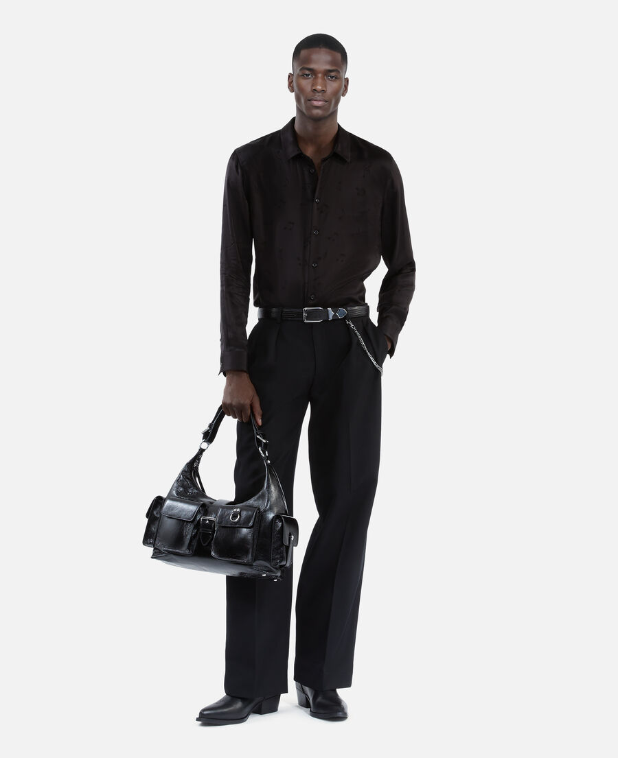 The Kooples HOMME BLACK chemise en jacquard imprimé musique noire