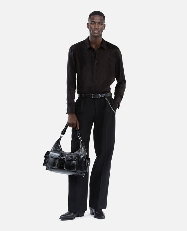 The Kooples HOMME BLACK chemise en jacquard imprimé musique noire