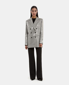 The Kooples FEMME GREY veste à sequins prince de galles grise