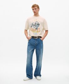 The Kooples HOMME ECRU t-shirt avec sérigraphie beige