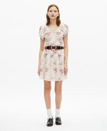 The Kooples FEMME OFF WHITE / PINK robe courte imprimé fleuri blanche