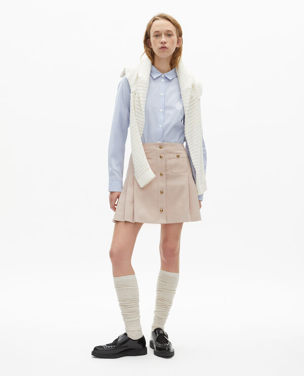 The Kooples FEMME LILA jupe courte plissée rose clair