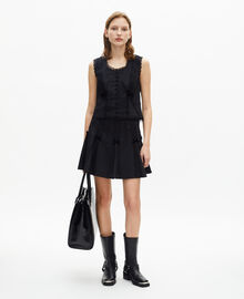 The Kooples FEMME BLACK top avec dentelle noir