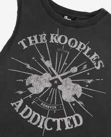 The Kooples FEMME BLACK WASHED débardeur avec sérigraphie noir délavé
