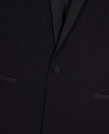The Kooples HOMME BLACK veste de smoking avec détails en satin coupe ajustée noire