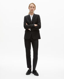The Kooples FEMME BLACK veste tailleur en laine coupe cintrée noire