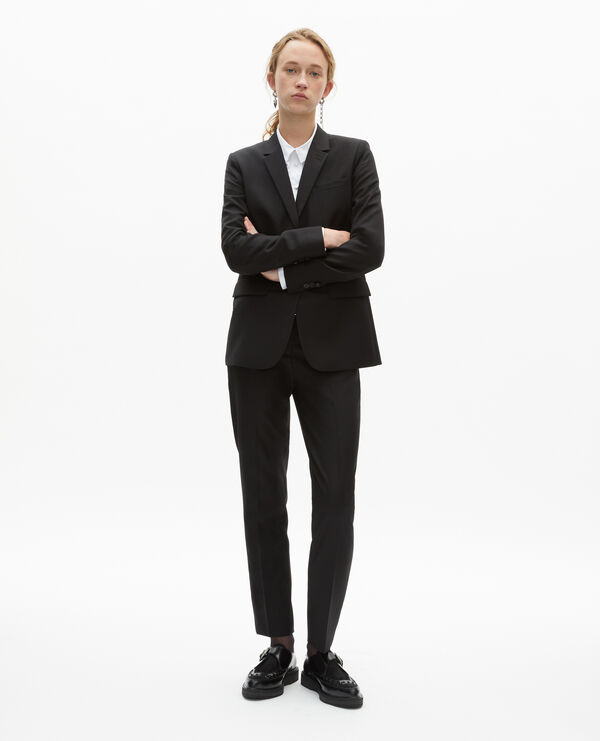 The Kooples FEMME BLACK veste tailleur en laine coupe cintrée noire