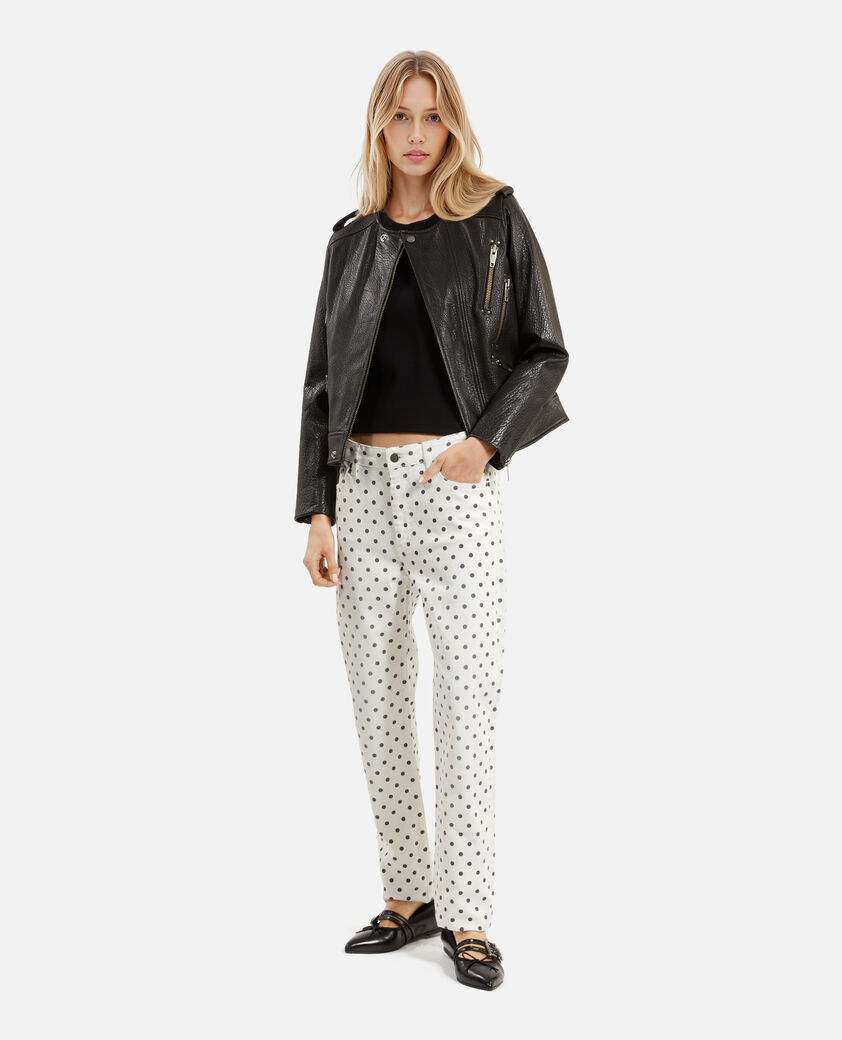 The Kooples MUJER BEIGE GREY vaqueros pitillo beige con lunares