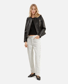 The Kooples FEMME BEIGE GREY jean slim à pois beige