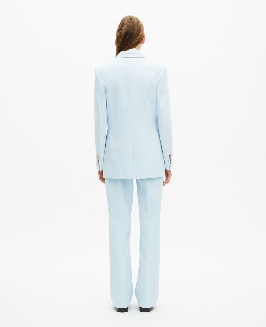 The Kooples FEMME LIGHT BLUE veste de tailleur en coton bleue