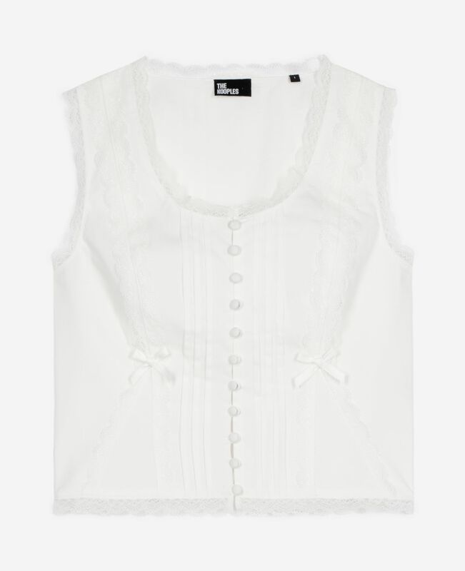 The Kooples FEMME ECRU top avec dentelle écru
