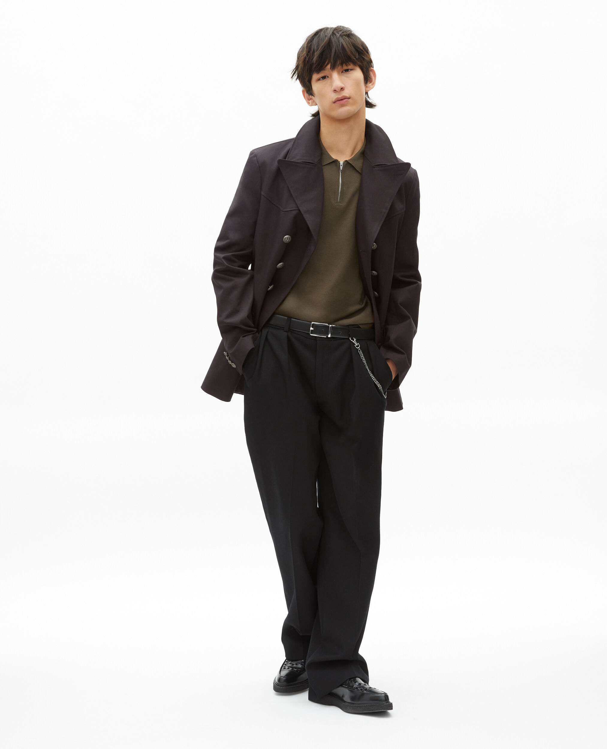 Manteau en coton gris, DARK GREY, hi-res image number null
