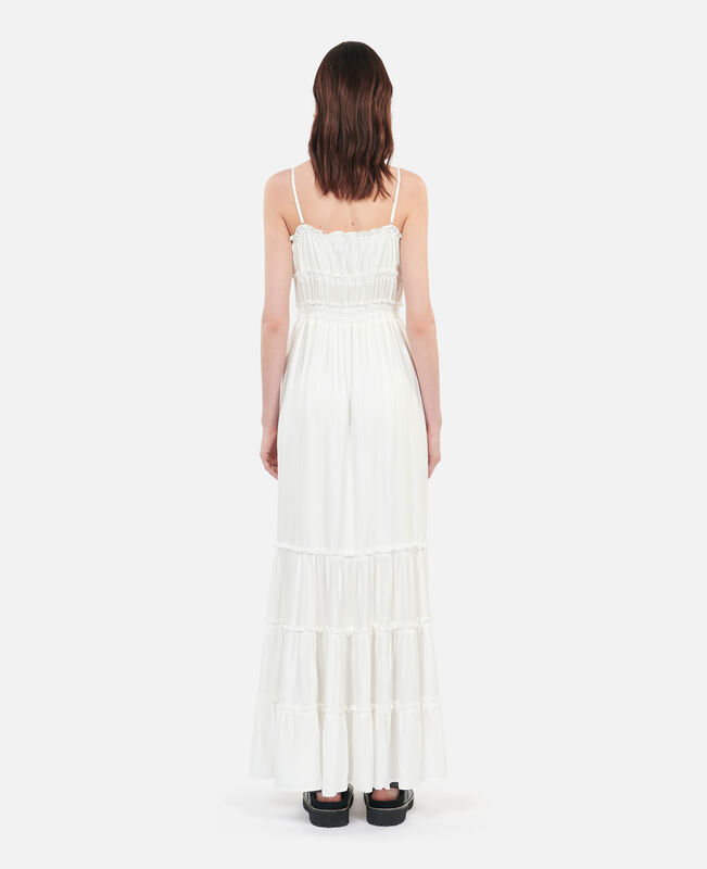 The Kooples FEMME WHITE robe longue avec nœuds blanche