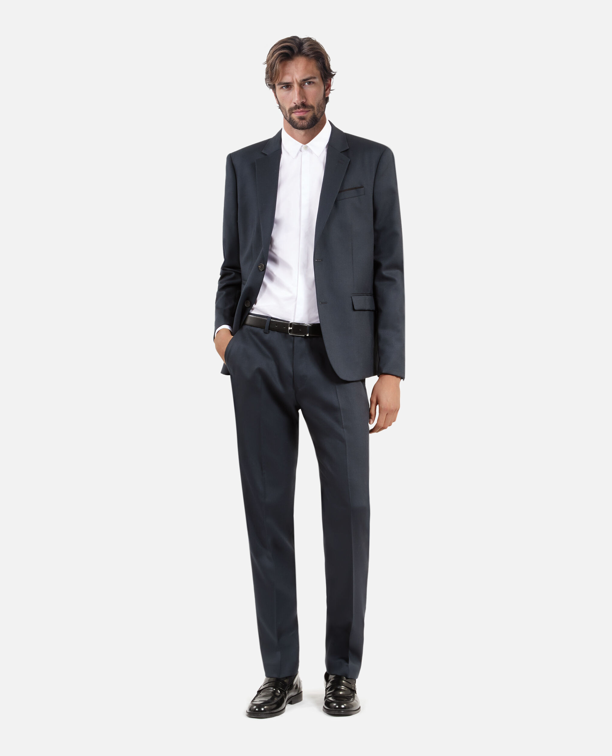 Veste de costume en laine doite bleue, BLUE PETROL, hi-res image number null