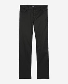 The Kooples HOMME BLACK jean slim effet cuir noir