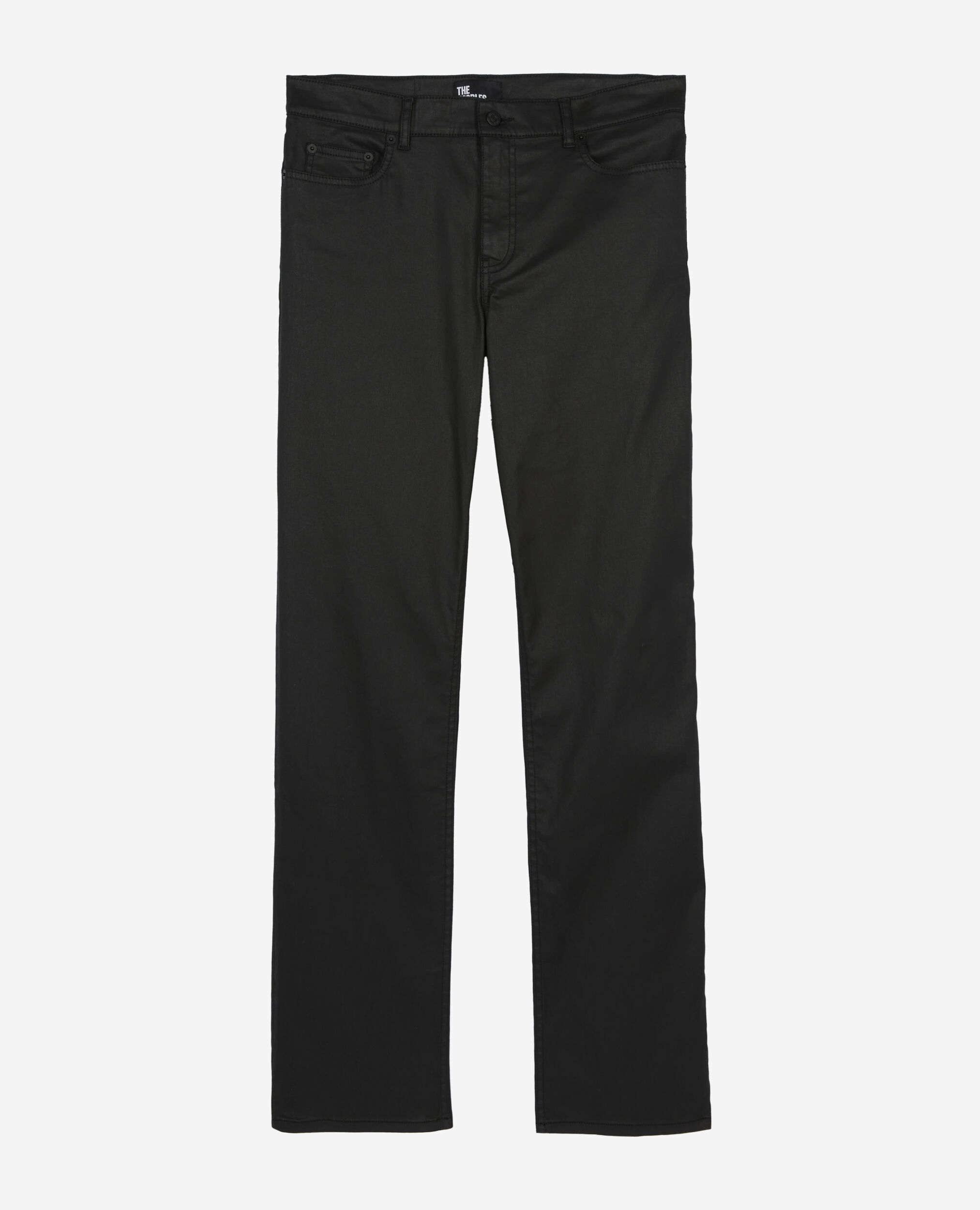 Jean slim effet cuir noir, BLACK, hi-res image number null