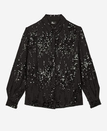 The Kooples FEMME BLACK chemise à sequins noire