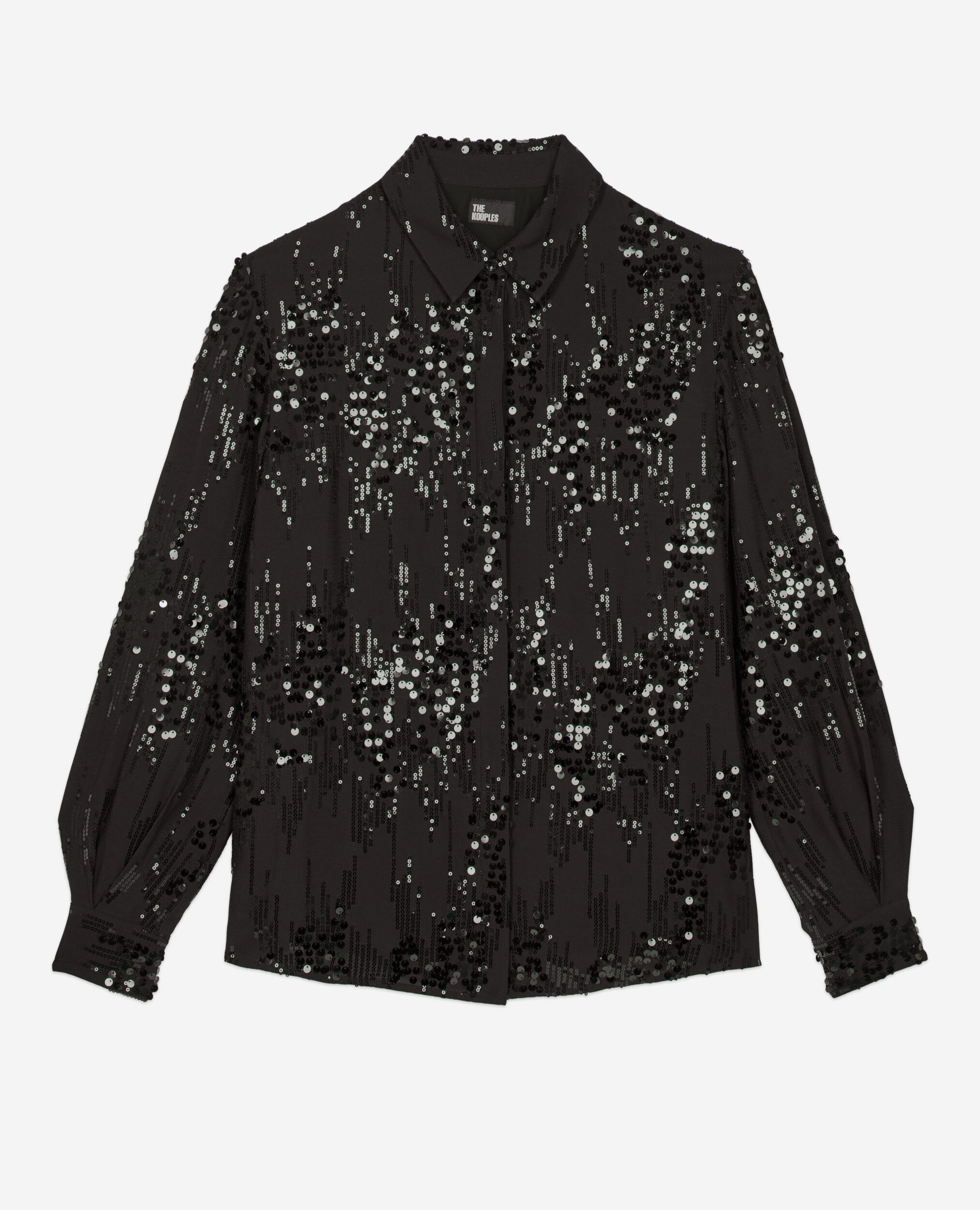 Chemise à sequins noire, BLACK, hi-res image number null