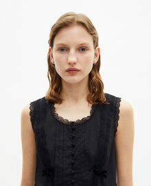 The Kooples FEMME BLACK top avec dentelle noir